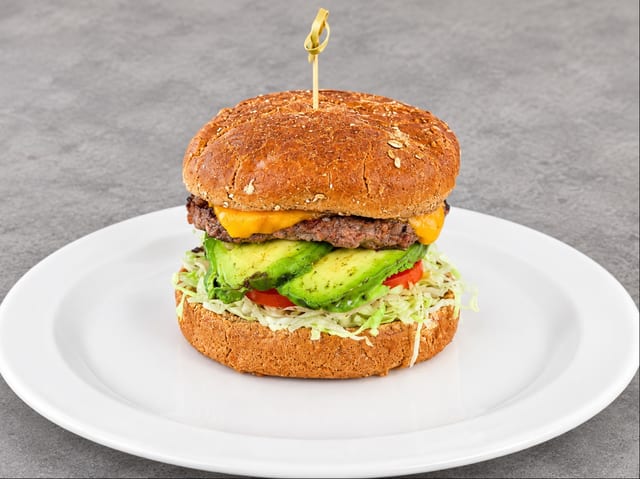 Avocado and Cheese Burger.