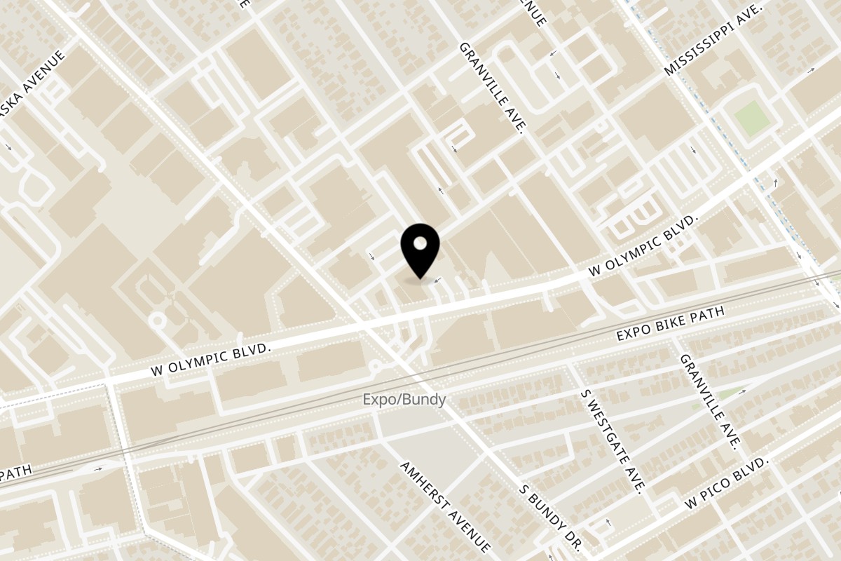 Map showing the location of Good Stuff Burgers on 11903 W Olympic Blvd in Los Angeles